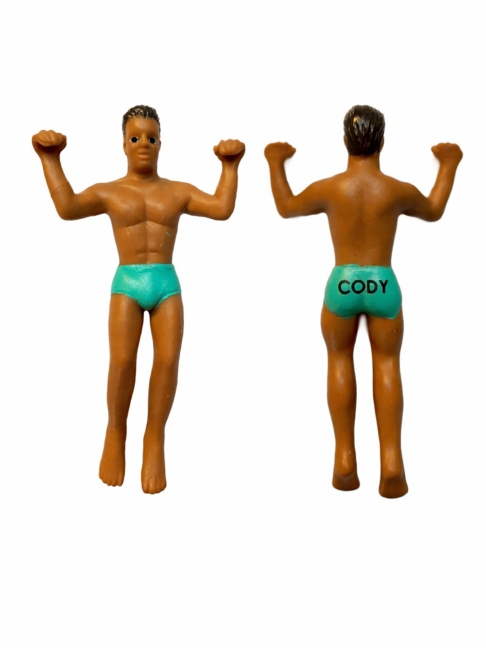 Vintage Cody Male Figurine in Teal Swim Briefs